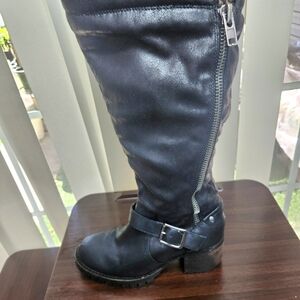 Brown Over the Knee Boots with Chunky Heel